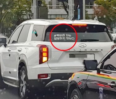 日本人卑下するステッカー貼った韓国車にネットで賛否　不買運動を強調か